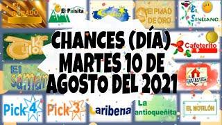 RESULTADOS CHANCES (DÍA-TARDE) DEL MARTES 10 DE AGOSTO DEL 2021