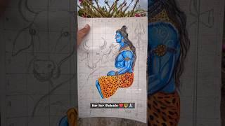 Shiv Parvati ji Canvas Painting  #shorts #sawan