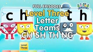 #BacktoSchool - Alphablocks Level Three | Letter Teams - CH SH TH NG | FULL EPISODES