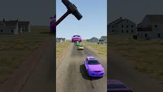 Colorful Small to Giant Cars vs Hammer | BeamNG.drive!