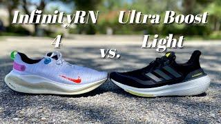 SHOE(t) OUT: NIKE INFINITYRN 4 vs. ADIDAS ULTRABOOST LIGHT: battle of the best easy day run shoe!