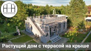 Растущий модульный дом с террасой на крыше