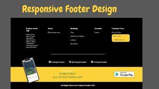 Responsive Footer Design using Html Css | coding circulate