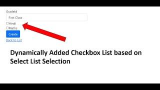 Creating a dynamic check box based on selected SelectList value in ASP.NET CORE