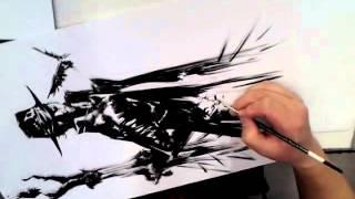 Jae Lee drawing and inking Roland from "The Dark Tower"