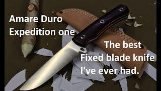 Amare Duro Expedition one, the best bushcraft / Survival knife I've ever held. K110 steel, iron wood