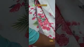 Linen Cotton Digital Printed Sarees FREE SHIPPING