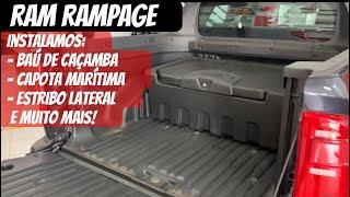 RAM RAMPAGE Instalamos Capota Marítima Baú de Caçamba Estribo Grade Vigia Engate e Muito Mais