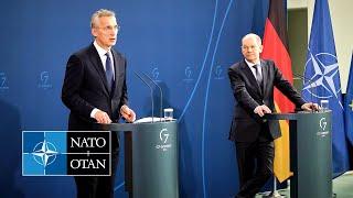 NATO Secretary General with the Chancellor of Germany  Olaf Scholz, 17 MAR 2022