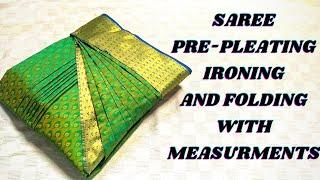 Saree pre-pleating|| pleats  Measurements || Ironing || Box folding   #trending #saree #beauty