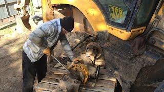 JCB3CX SUPER снятие и разборка заднего мостаРемонт тормозовRepairs JCB