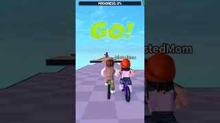 RACING MY MOM IN ROBLOX! #shorts