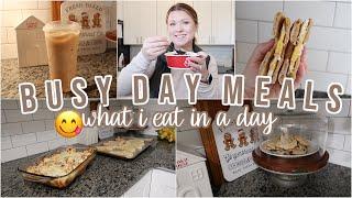 WHAT I EAT IN A DAY | QUICK AND EASY MEALS FOR A BUSY DAY! | COOK + BAKE WITH ME