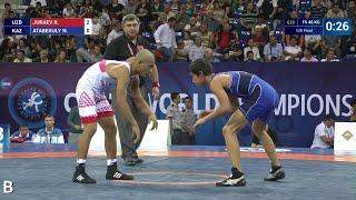 1/8 FS - 46 kg: R. JURAEV (UZB) df. N. ATABEKULY (KAZ) by TF, 10-0