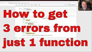 One Python function, three different errors