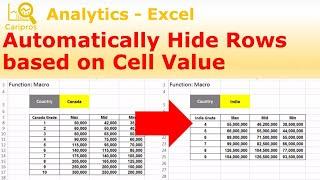 How to Automatically Hide Rows based on Cell Value - Macro for Beginner