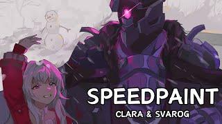 Honkai: Star Rail Clara & Svarog fanart | Krita Speedpaint