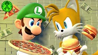 Luigi VS Tails: Epic Funny Food Stand Competition