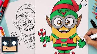 How To Draw Christmas Minion