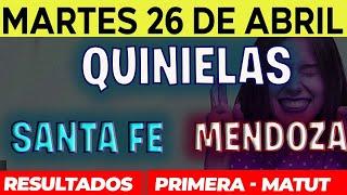 Quinielas Primera y matutina de Santa Fé y Mendoza, Martes 26 de Abril