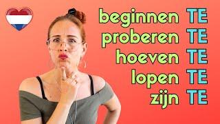 Werkwoorden met TE + infinitief: 4 categorieën! (NT2 - B1) #learndutchwithkim