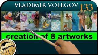 Creation of 8 oil paintings 30x30 cm by Volegov