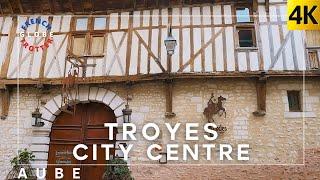  𝐓𝐑𝐎𝐘𝐄𝐒 France Medieval Streets Beautiful walk [4K] Canal du Trevois Cité du vitrail Cathedral