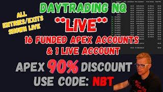 **LIVE** DAY TRADING - APEX 90% OFF - CODE NBT