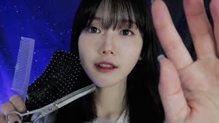 [Japanese ASMR] For Sleep Hair Brushing & Relaxing Haircut️ (layered sounds)