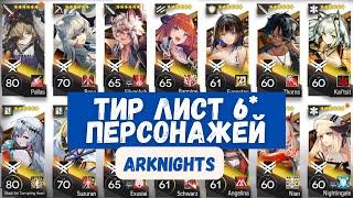 ТИР ЛИСТ ВСЕХ 6* Стандартных персонажей | Arknights