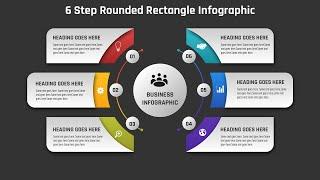 5.Adobe Illustrator Design - 6 Step ROUNDED Rectangle Infographic