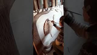 Глухари из дерева Резное панно Резьба по дереву Виль Аптюшев Wood carving #shorts