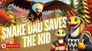 Lost on the Mountain: A Brave Snake Dad Saves His Kid from an Eagle | AI-Generated Adventure