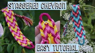 STAGGERED CHEVRON TUTORIAL [CC] || Friendship Bracelets