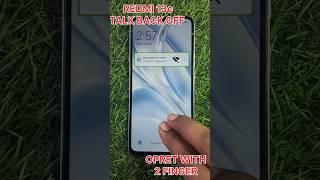 How To Off TalkBack From Redmi 13C  Mi Redmi Mobile Se Double Tab Screen Off Kaise Kare  #shorts