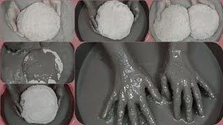 Soft Dusty Stoney Pure️Cement Slabs Dipping+Crumbling in+on Paste & Mixing/Playing ASMR