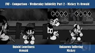 FNF - Comparison - Wednesday's Infidelity Part 2 - Mickey vs Oswald