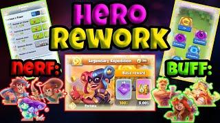 HERO REWORKS Explained - Buffs, Nerfs & Rework | Rush Royale Manty