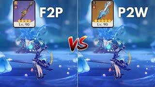 F2P VS P2W !! BEST WEAPON FOR FURINA?? [GENSHIN IMPACT]