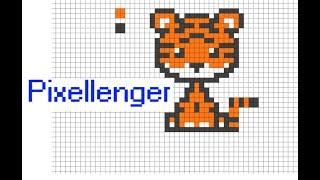 Pixel Art Tiger - How to Draw