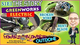 GreenWorks Electric Mower Model 25022  Bent Blade Broken Wire Fix Mowers N Blowers The Story OutDone