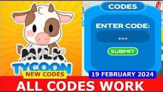 *ALL CODES WORK* [] Milk Tycoon ROBLOX | NEW CODES | FEBRUARY 19, 2024