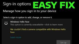 How To Fix We Couldn't Find a Camera Compatible With Windows Hello Face