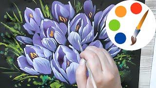 One Stroke, How to paint crocuses