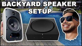 Backyard Speaker Setup Featuring The Sonos Amp And Sonance Patio Speakers | Russound Rock Speakers