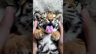 Sleepy Tiger Cub Yawns! #Shorts #TigerCub #Adorable #cuteanimals #BeastStudio