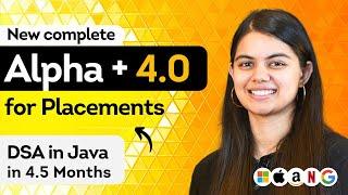 DSA in Java Complete Placement Preparation in 4.5 months | New Alpha Plus 4.0 | with Quant Aptitude