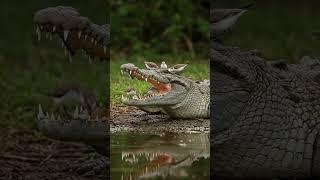 Nature’s Dentist Birds Cleaning a Crocodile’s Mouth! #wildliferescue #animals #shorts