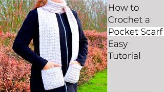 Crochet pocket scarf [Easy] Pocket shawl crochet tutorial