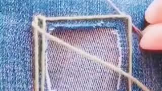 DIY. How to fix a hole. Лайфхак. Штопка одежды. Красивая Штопка. Дырка Джинсы.